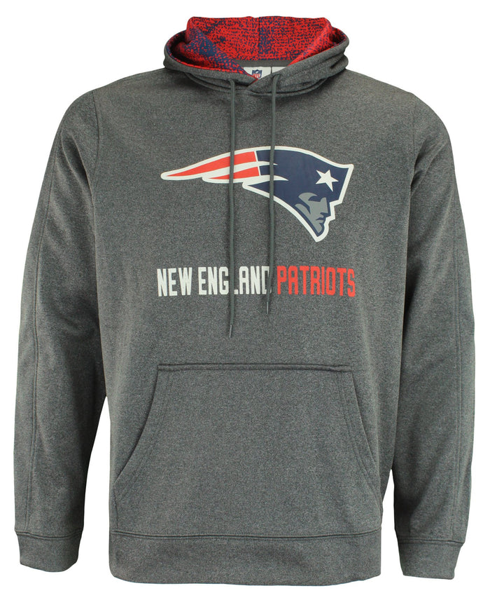 Zubaz NFL New England Patriots Men's Heather Grey  Fleece Hoodie