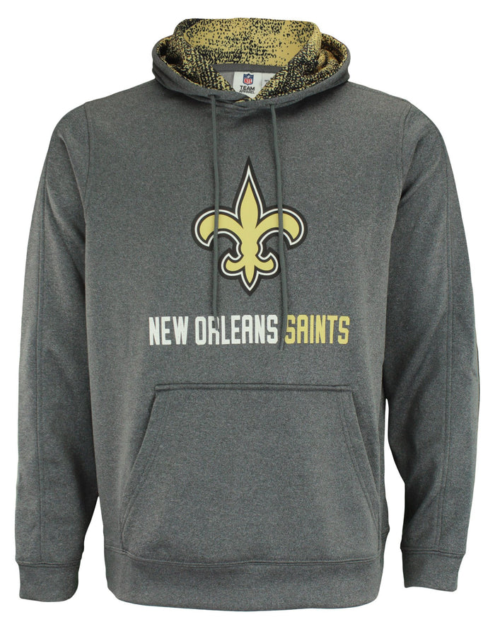 Zubaz NFL New Orleans Saints Men's Heather Grey  Fleece Hoodie