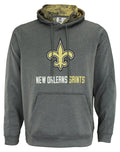 Zubaz NFL New Orleans Saints Men's Heather Grey  Fleece Hoodie
