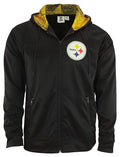 Zubaz NFL Pittsburgh Steelers Men Heavyweight Full Zip  Fleece Hoodie