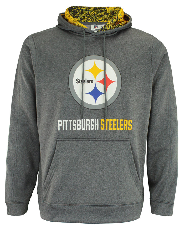 Zubaz NFL Pittsburgh Steelers Men's Heather Grey  Fleece Hoodie