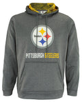 Zubaz NFL Pittsburgh Steelers Men's Heather Grey  Fleece Hoodie