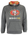 Zubaz NFL San Francisco 49ers Men's Heather Grey Fleece Hoodie