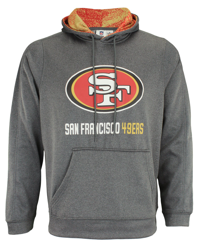 Zubaz NFL San Francisco 49ers Men's Heather Grey Fleece Hoodie