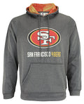 Zubaz NFL San Francisco 49ers Men's Heather Grey  Fleece Hoodie